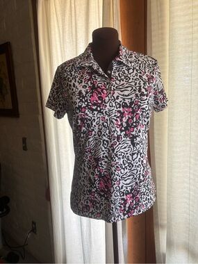 Tail Neon Animal Print Golf Shirt-Ladies Medium